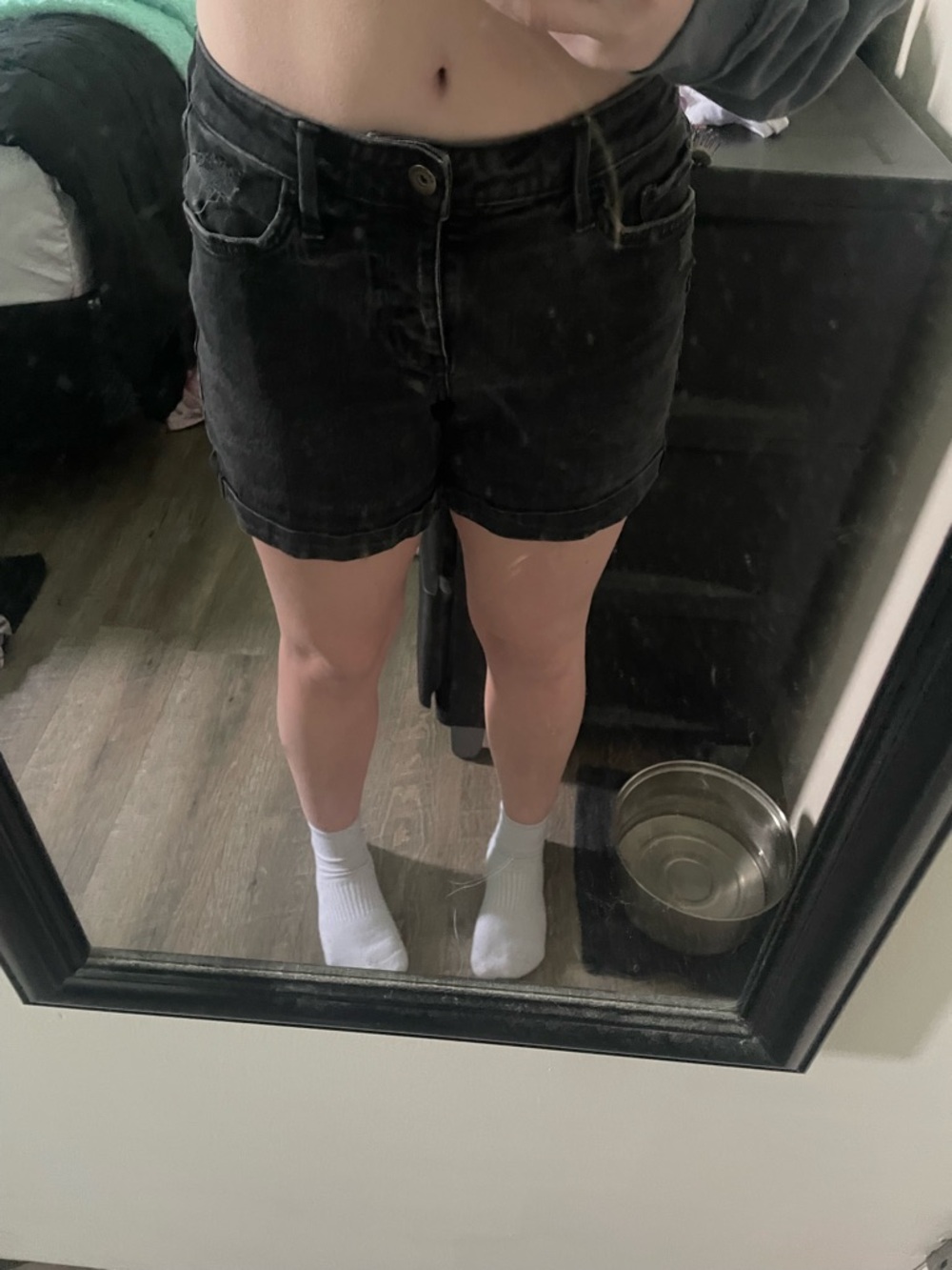 Arizona Jean Company Black Denim High-Rise Shorts